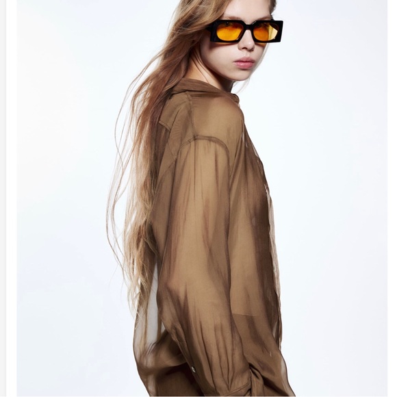 ZARA semi sheer shirt - Picture 9 of 14